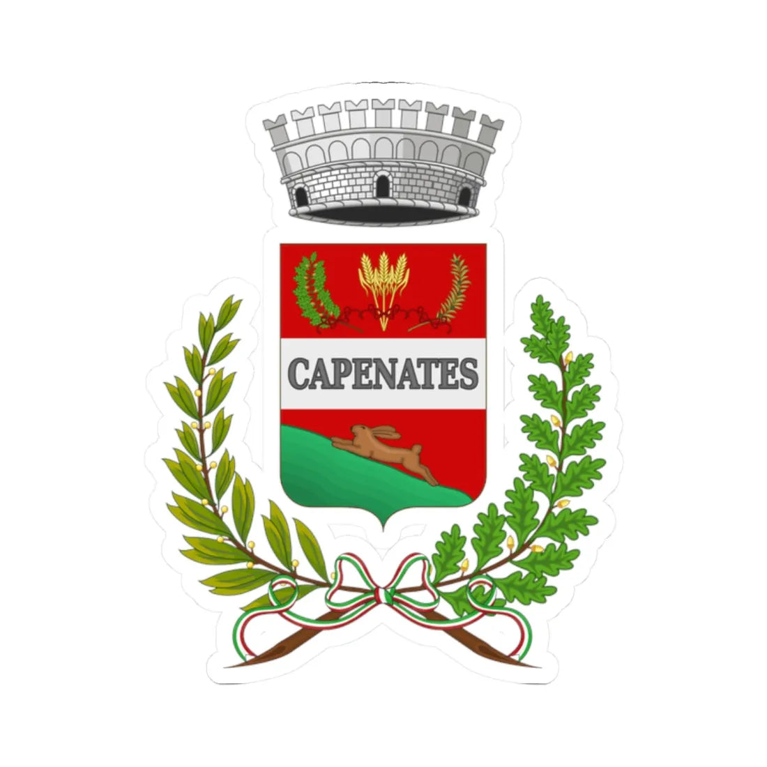 Capena-Stemma (Italy) (Coat of Arms) STICKER Vinyl Kiss-Cut Decal 2 Inch White - The Sticker Space