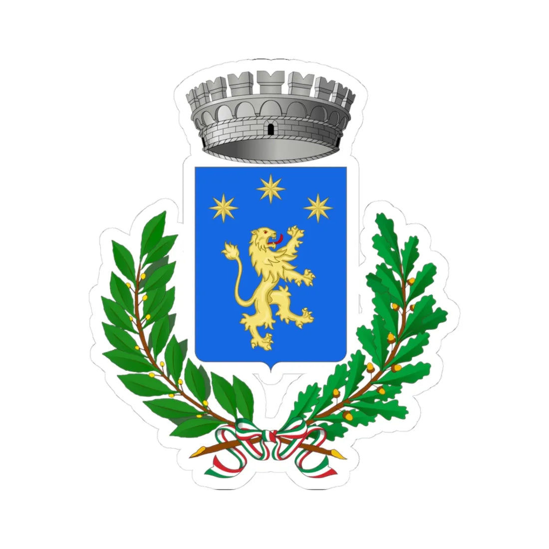 Capistrano-Stemma (Italy) (Coat of Arms) STICKER Vinyl Kiss-Cut Decal 3 Inch White - The Sticker Space