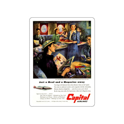 Capital Airlines ad, 1951 (Magazine Illustration) STICKER Vinyl Die-Cut Decal-White-The Sticker Space