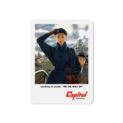 Capital Airlines advertisement (Magazine Illustration) Refrigerator Magnet 4 Inch Die-Cut - The Sticker Space