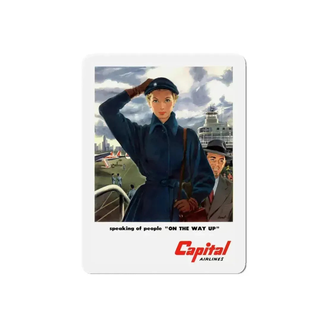 Capital Airlines advertisement (Magazine Illustration) Refrigerator Magnet - The Sticker Space