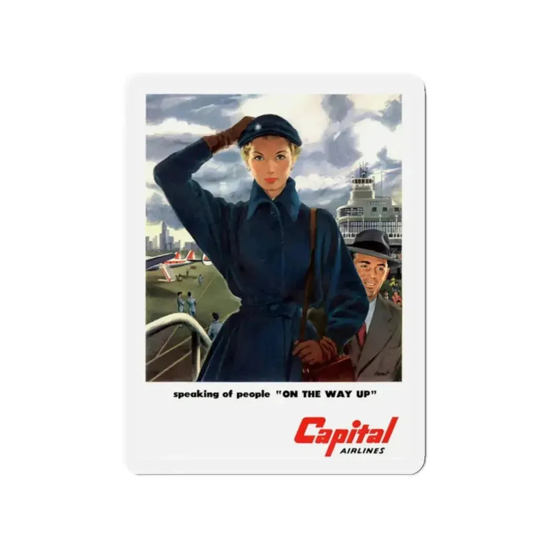 Capital Airlines advertisement (Magazine Illustration) Refrigerator Magnet - The Sticker Space