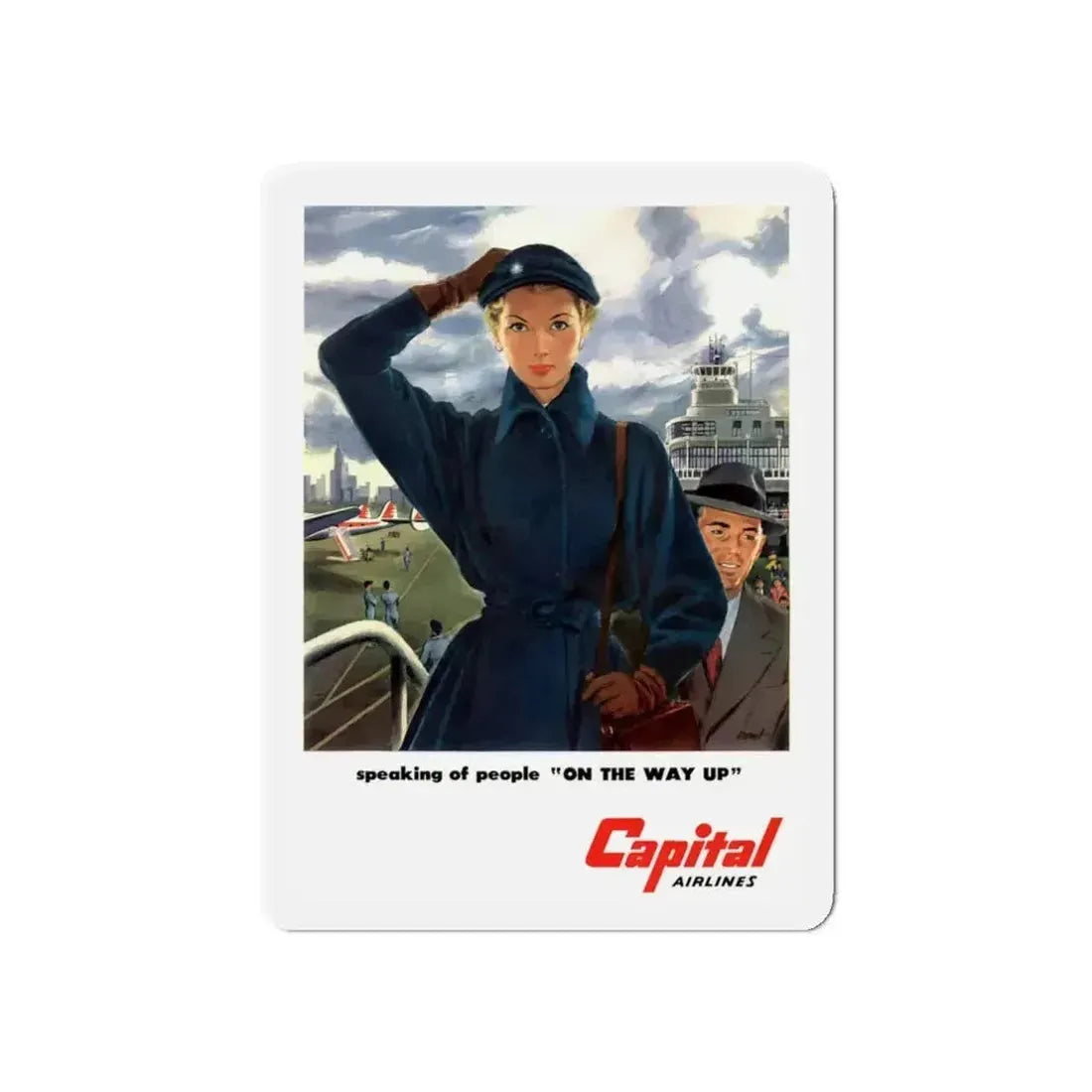 Capital Airlines advertisement (Magazine Illustration) Refrigerator Magnet - The Sticker Space