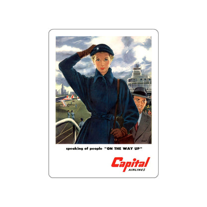 Capital Airlines advertisement (Magazine Illustration) STICKER Vinyl Die-Cut Decal-White-The Sticker Space