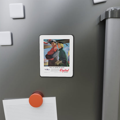 Capital Airlines - She'll Fly Before She Walks (Magazine Illustration) Refrigerator Magnet-The Sticker Space