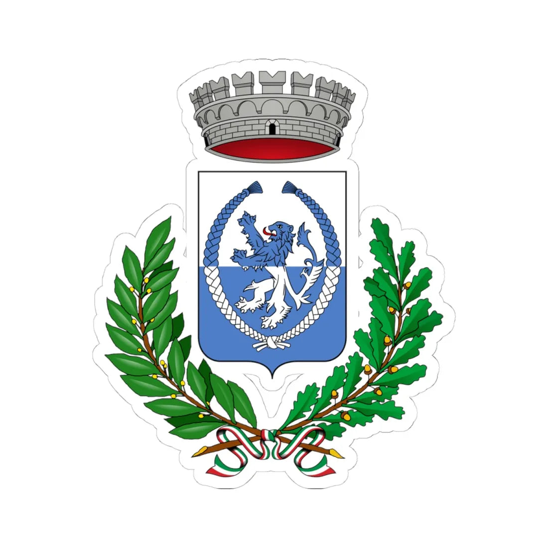 Caponago-Stemma (Italy) (Coat of Arms) STICKER Vinyl Kiss-Cut Decal 4 Inch White - The Sticker Space