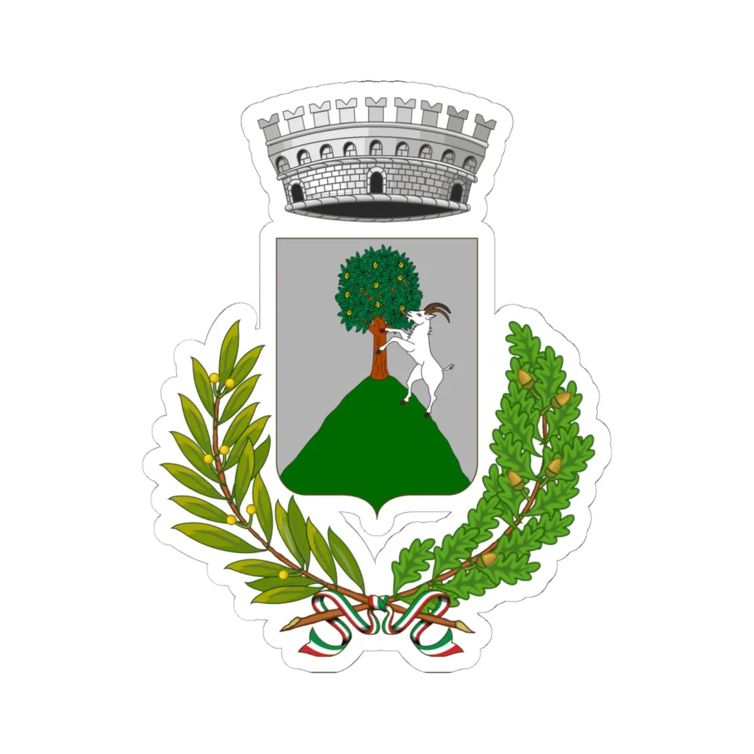 Caprauna-Stemma (Italy) (Coat of Arms) STICKER Vinyl Kiss-Cut Decal 6 Inch White - The Sticker Space