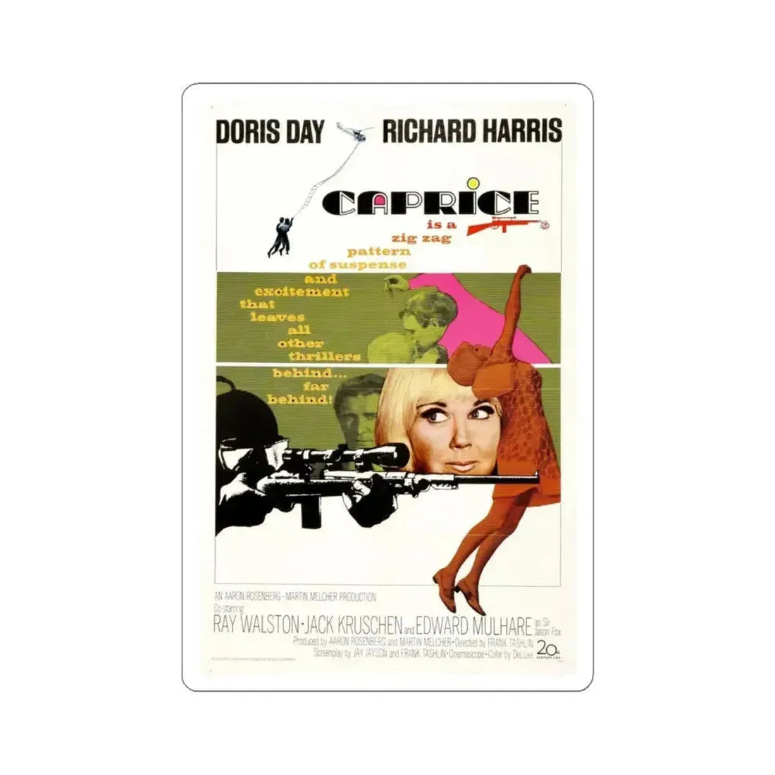 Caprice 1967 Movie Poster - STICKER Vinyl Kiss-Cut Decal 4 Inch White - The Sticker Space