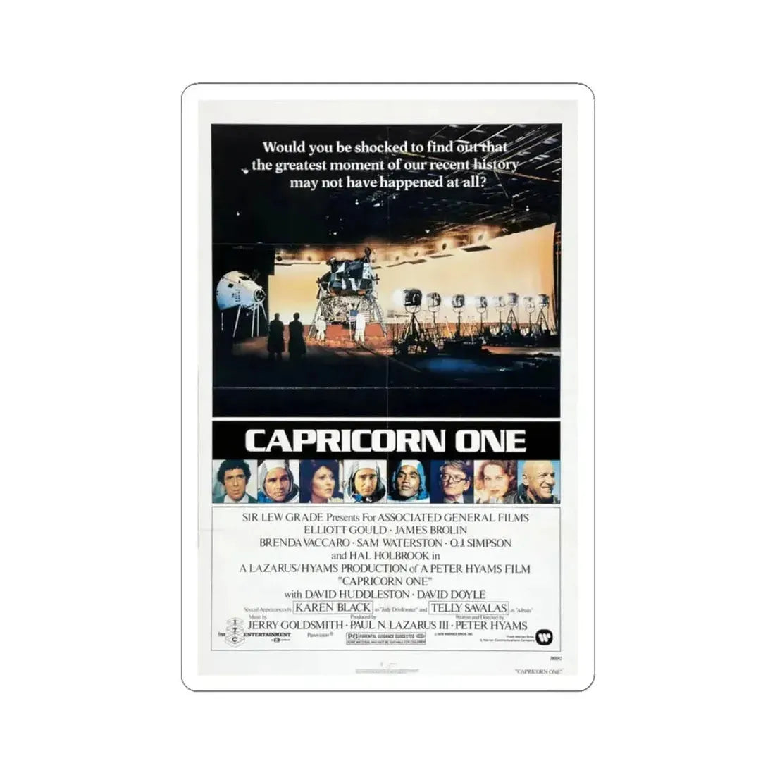 Capricorn One 1978 Movie Poster - STICKER Vinyl Kiss-Cut Decal 3 Inch White - The Sticker Space