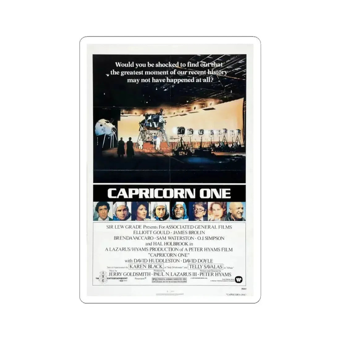 Capricorn One 1978 Movie Poster - STICKER Vinyl Kiss-Cut Decal 4 Inch White - The Sticker Space