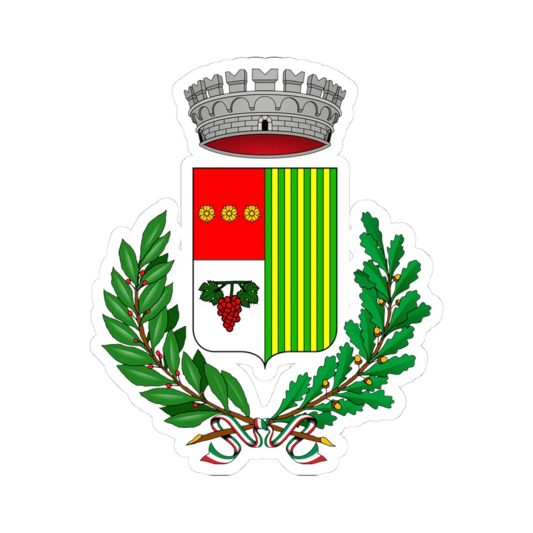 Capriglio-Stemma (Italy) (Coat of Arms) STICKER Vinyl Kiss-Cut Decal 3 Inch White - The Sticker Space