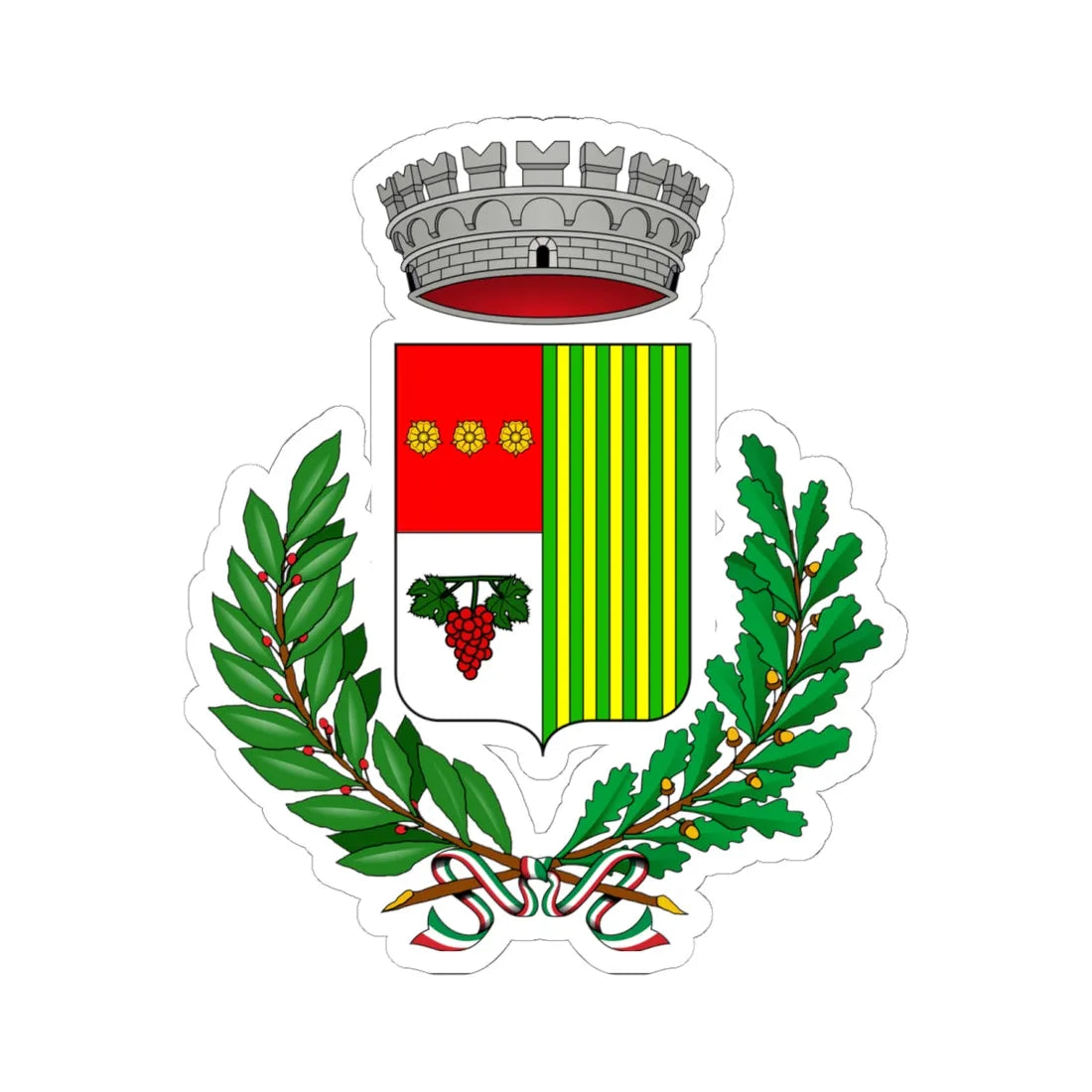 Capriglio-Stemma (Italy) (Coat of Arms) STICKER Vinyl Kiss-Cut Decal 6 Inch White - The Sticker Space