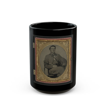 Captain Alexander Dixon Payne Of Co. H, 4th Virginia Cavalry Regiment, With Sword (U.S. Civil War) Black Coffee Mug