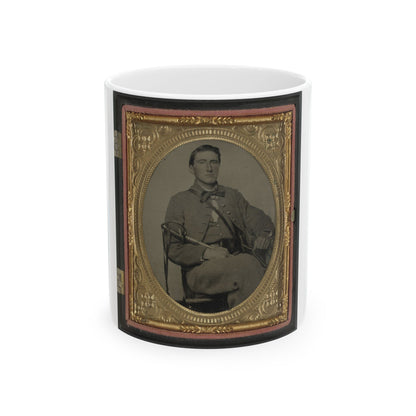 Captain Alexander Dixon Payne Of Co. H, 4th Virginia Cavalry Regiment, With Sword (U.S. Civil War) White Coffee Mug