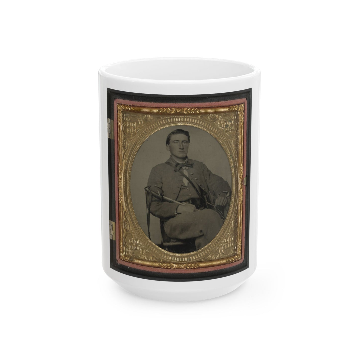 Captain Alexander Dixon Payne Of Co. H, 4th Virginia Cavalry Regiment, With Sword (U.S. Civil War) White Coffee Mug