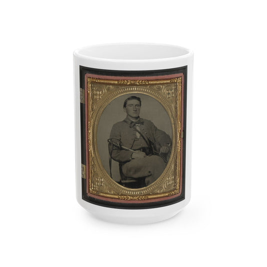 Captain Alexander Dixon Payne Of Co. H, 4th Virginia Cavalry Regiment, With Sword (U.S. Civil War) White Coffee Mug