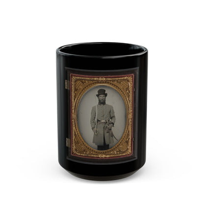 Captain Augustus C. Thompson Of Co. G, 16th Georgia Infantry Regiment With Sword (U.S. Civil War) Black Coffee Mug