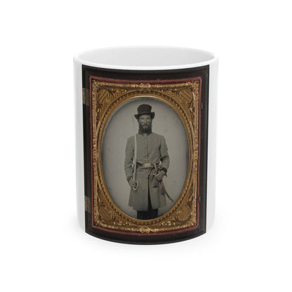 Captain Augustus C. Thompson Of Co. G, 16th Georgia Infantry Regiment With Sword (U.S. Civil War) White Coffee Mug