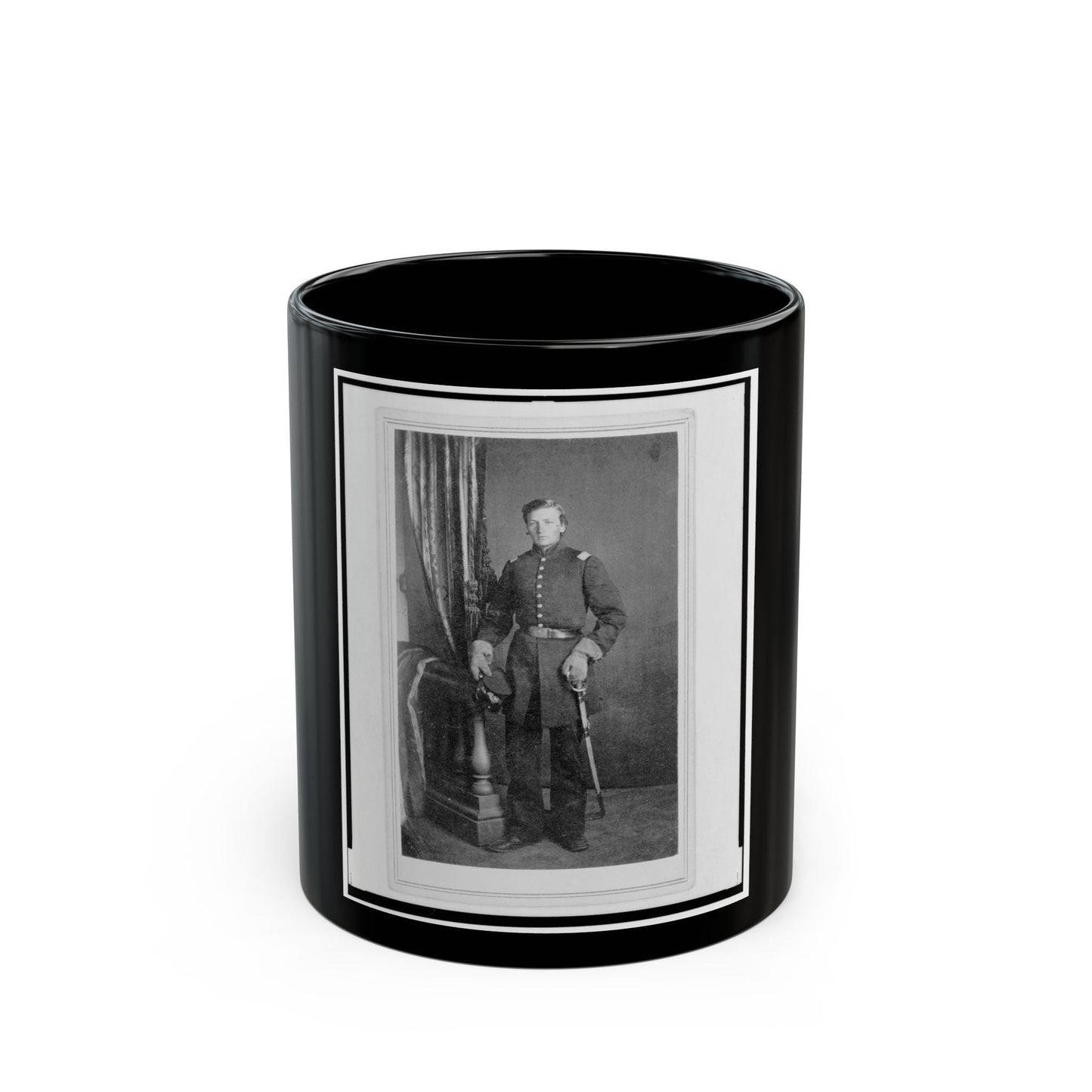 Captain Charles Nagel, Union Officer In The 32nd Indiana Regiment, Full-Length Portrait, Standing, Facing Front (U.S. Civil War) Black Coffee Mug