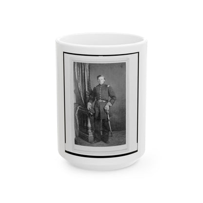 Captain Charles Nagel, Union Officer In The 32nd Indiana Regiment, Full-Length Portrait, Standing, Facing Front (U.S. Civil War) White Coffee Mug