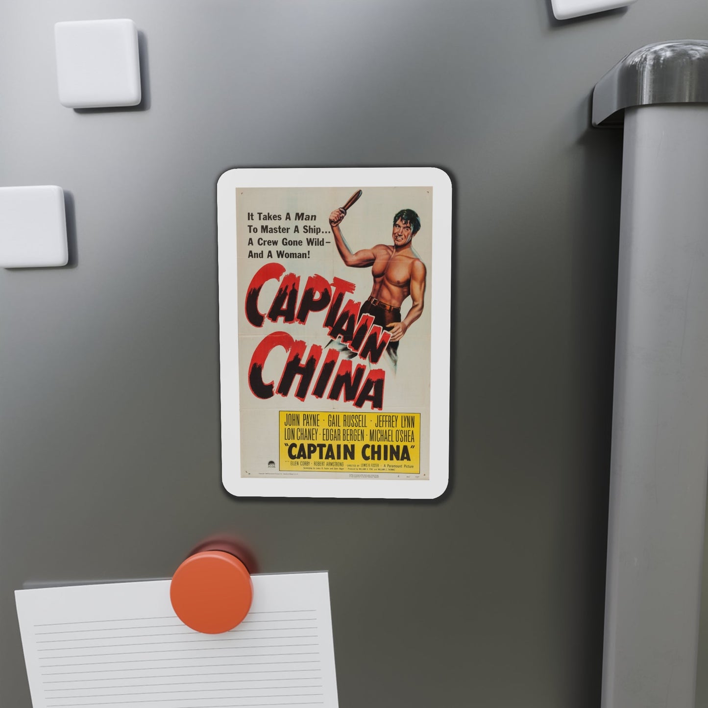 Captain China 1950 Movie Poster Die-Cut Magnet-The Sticker Space