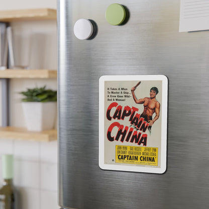 Captain China 1950 Movie Poster Die-Cut Magnet-The Sticker Space