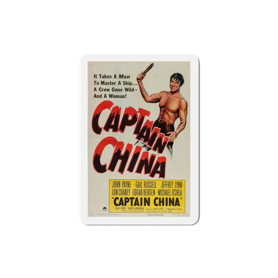 Captain China 1950 Movie Poster Refrigerator Magnet - The Sticker Space