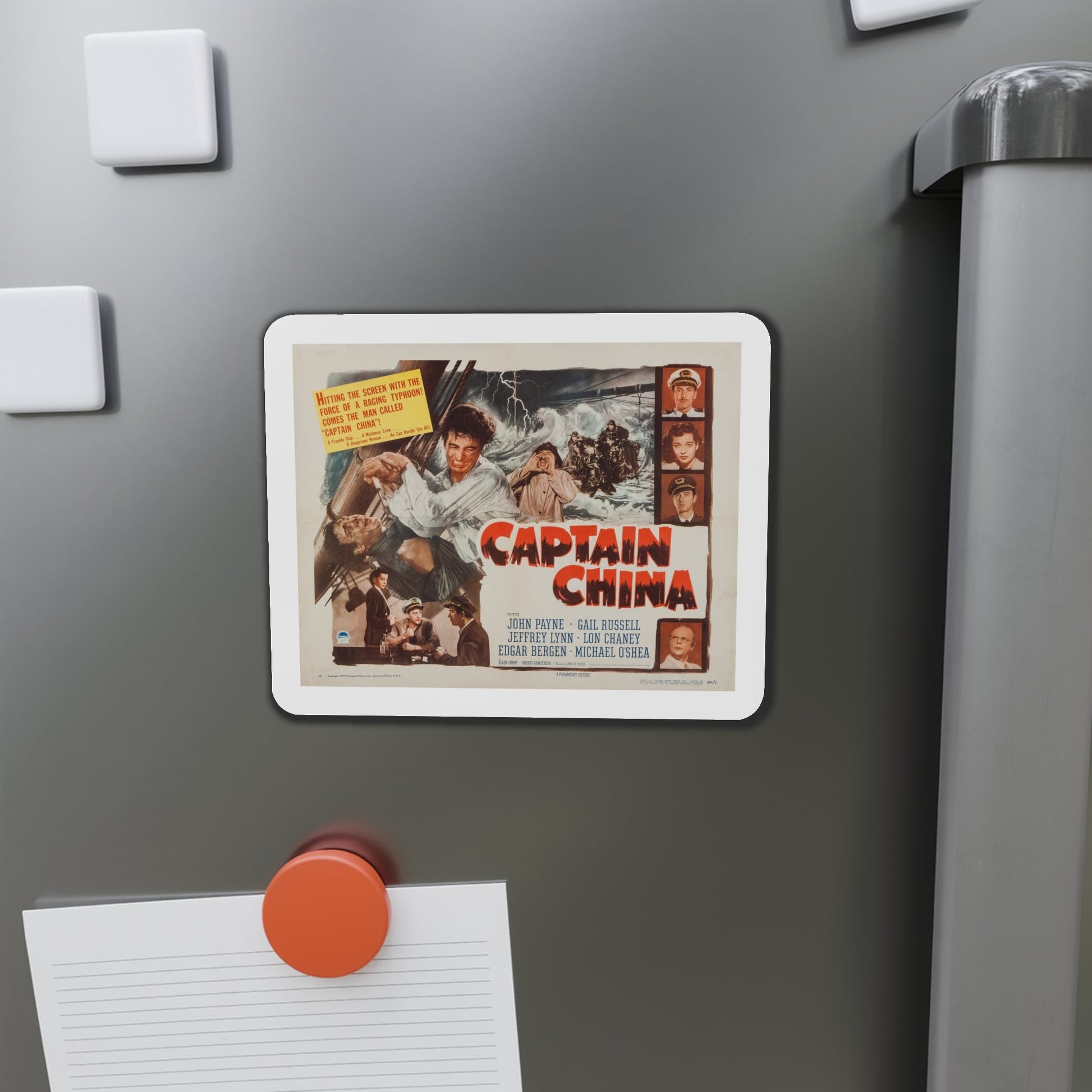 Captain China 1950 v2 Movie Poster Die-Cut Magnet-The Sticker Space