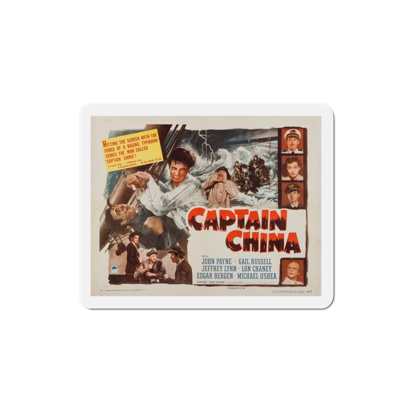 Captain China 1950 v2 Movie Poster Die-Cut Magnet-3 Inch-The Sticker Space