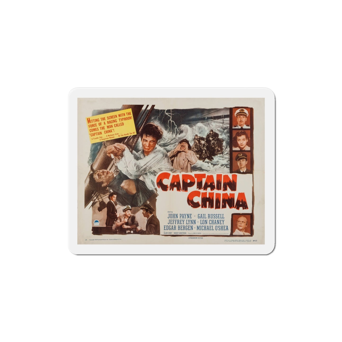 Captain China 1950 v2 Movie Poster Die-Cut Magnet-4 Inch-The Sticker Space