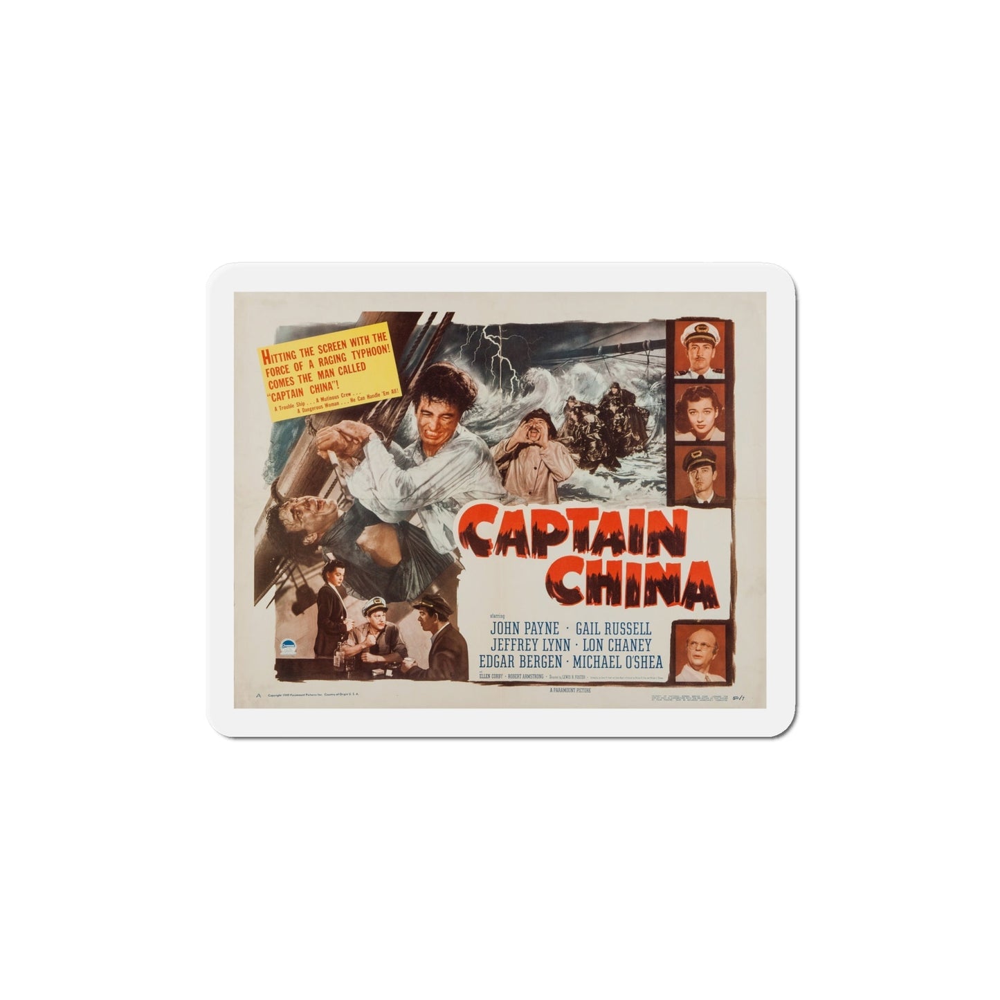 Captain China 1950 v2 Movie Poster Die-Cut Magnet-6 Inch-The Sticker Space