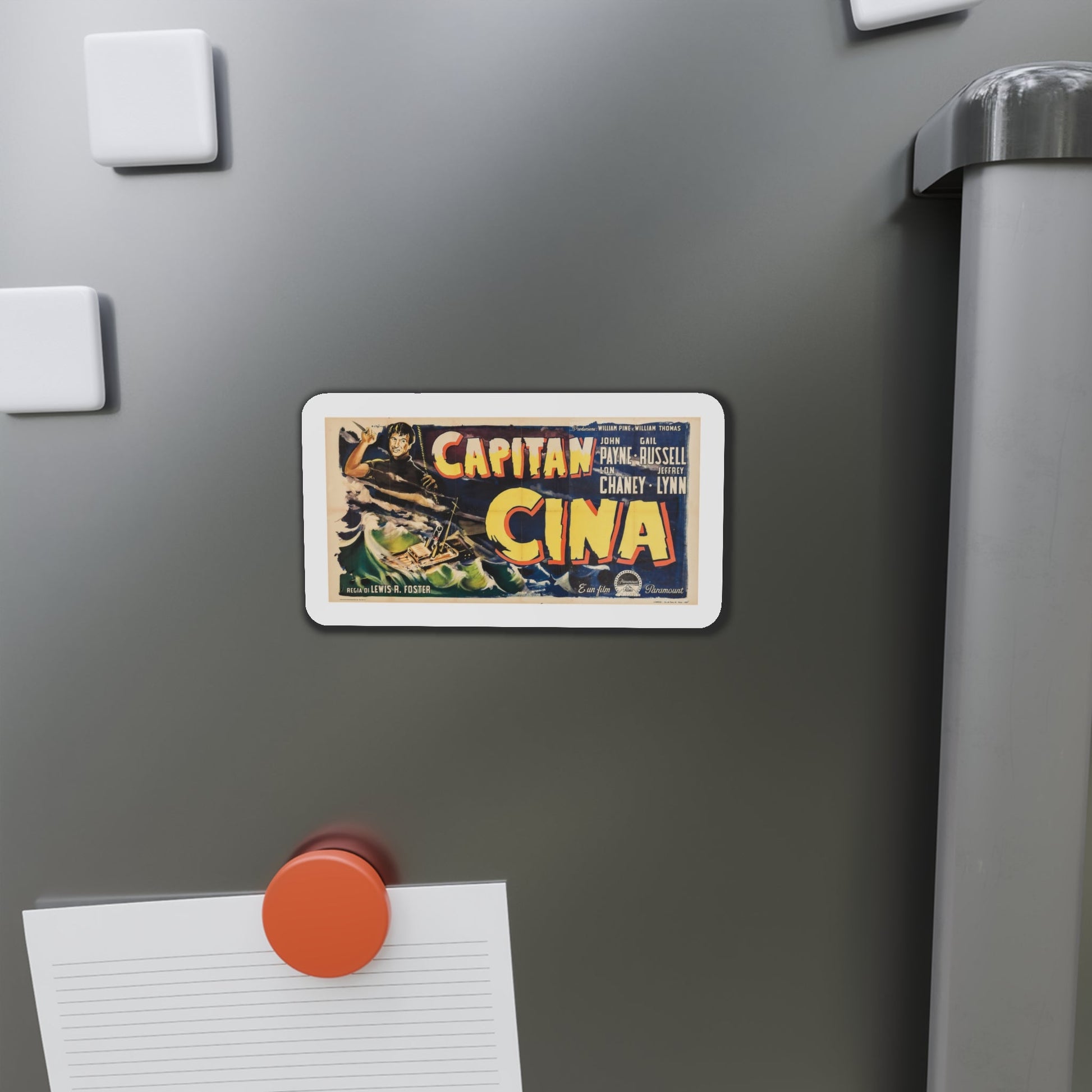 Captain China 1950 v3 Movie Poster Die-Cut Magnet-The Sticker Space