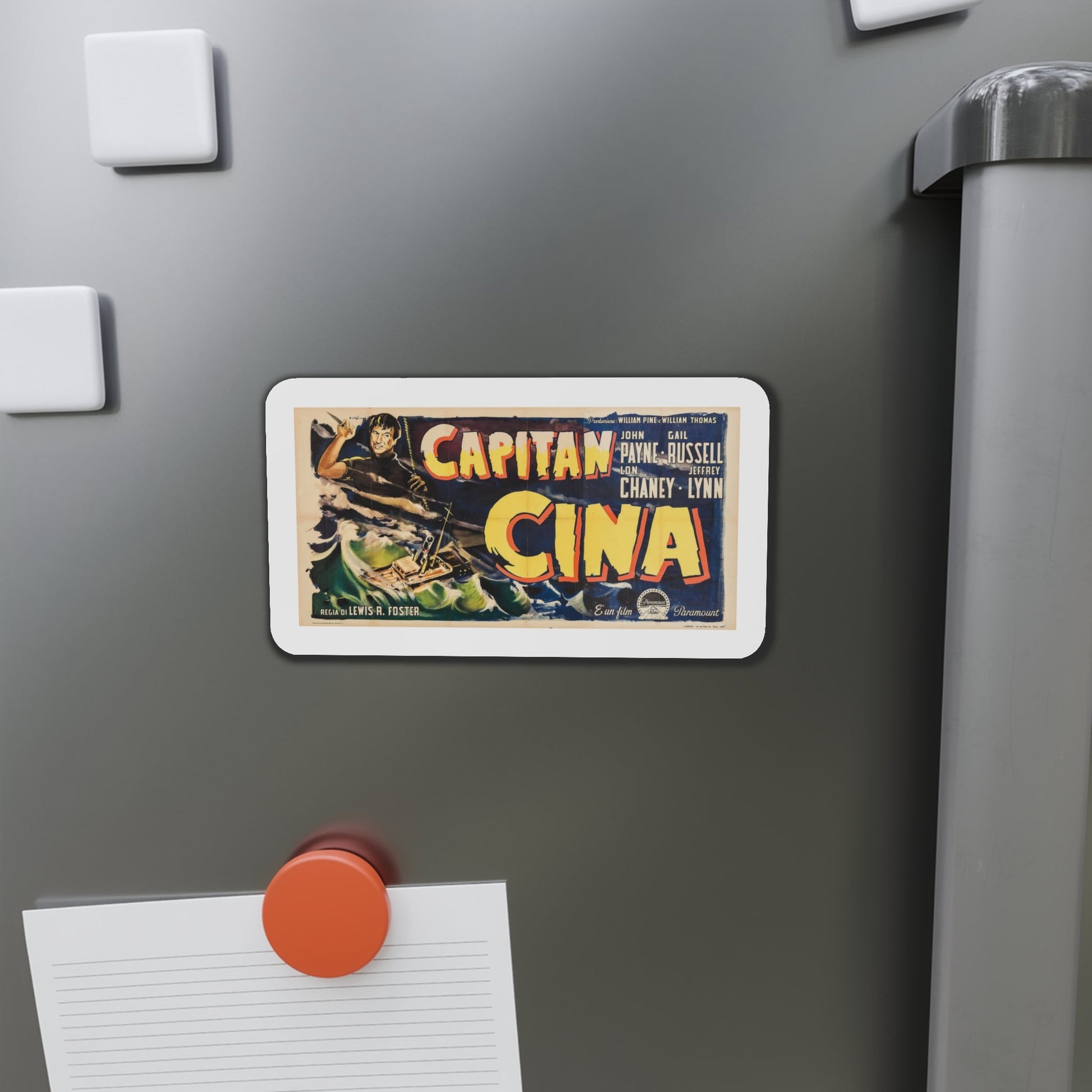 Captain China 1950 v3 Movie Poster Die-Cut Magnet-The Sticker Space