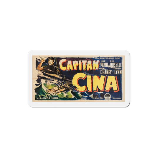 Captain China 1950 v3 Movie Poster Die-Cut Magnet-2 Inch-The Sticker Space