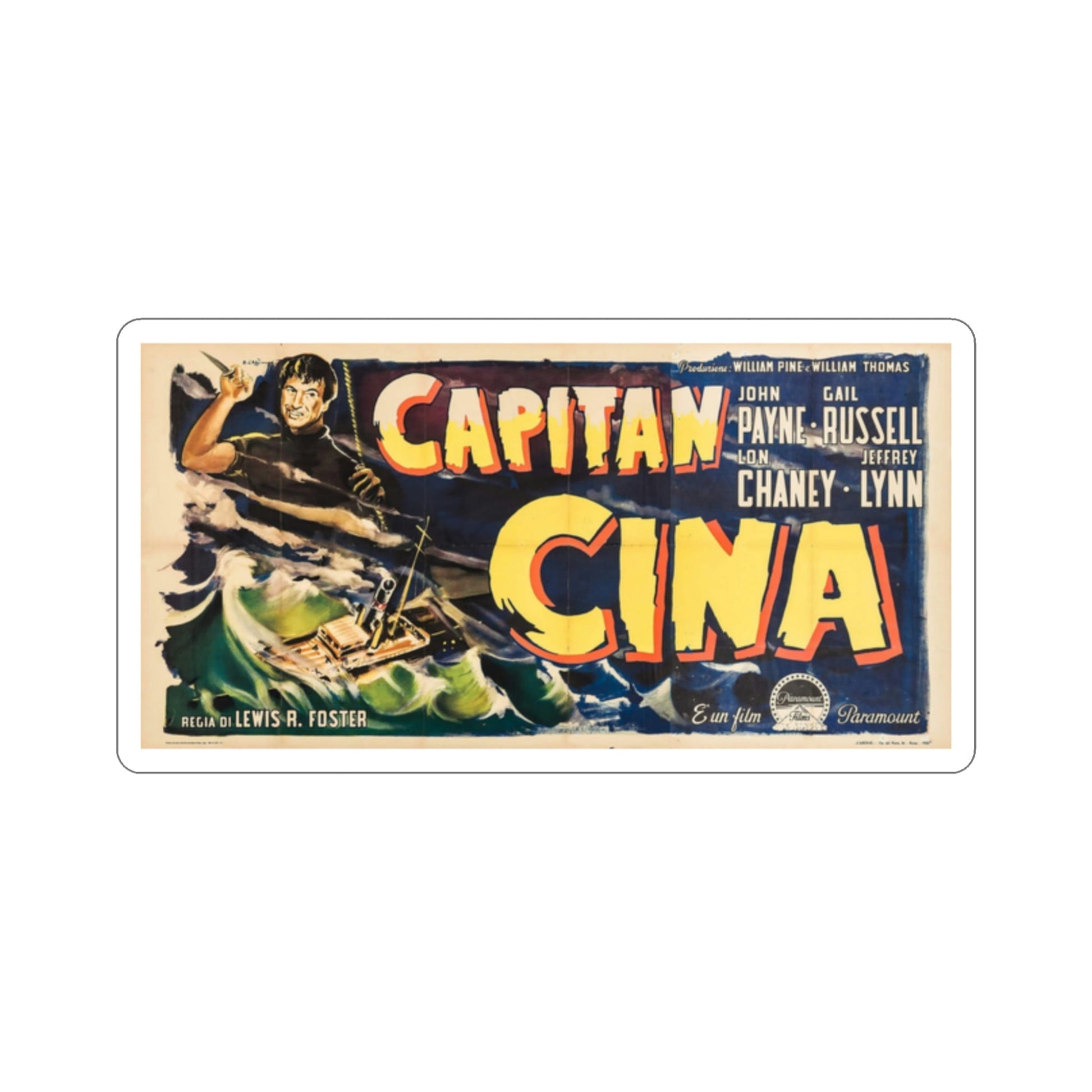 Captain China 1950 v3 Movie Poster STICKER Vinyl Die-Cut Decal-2 Inch-The Sticker Space