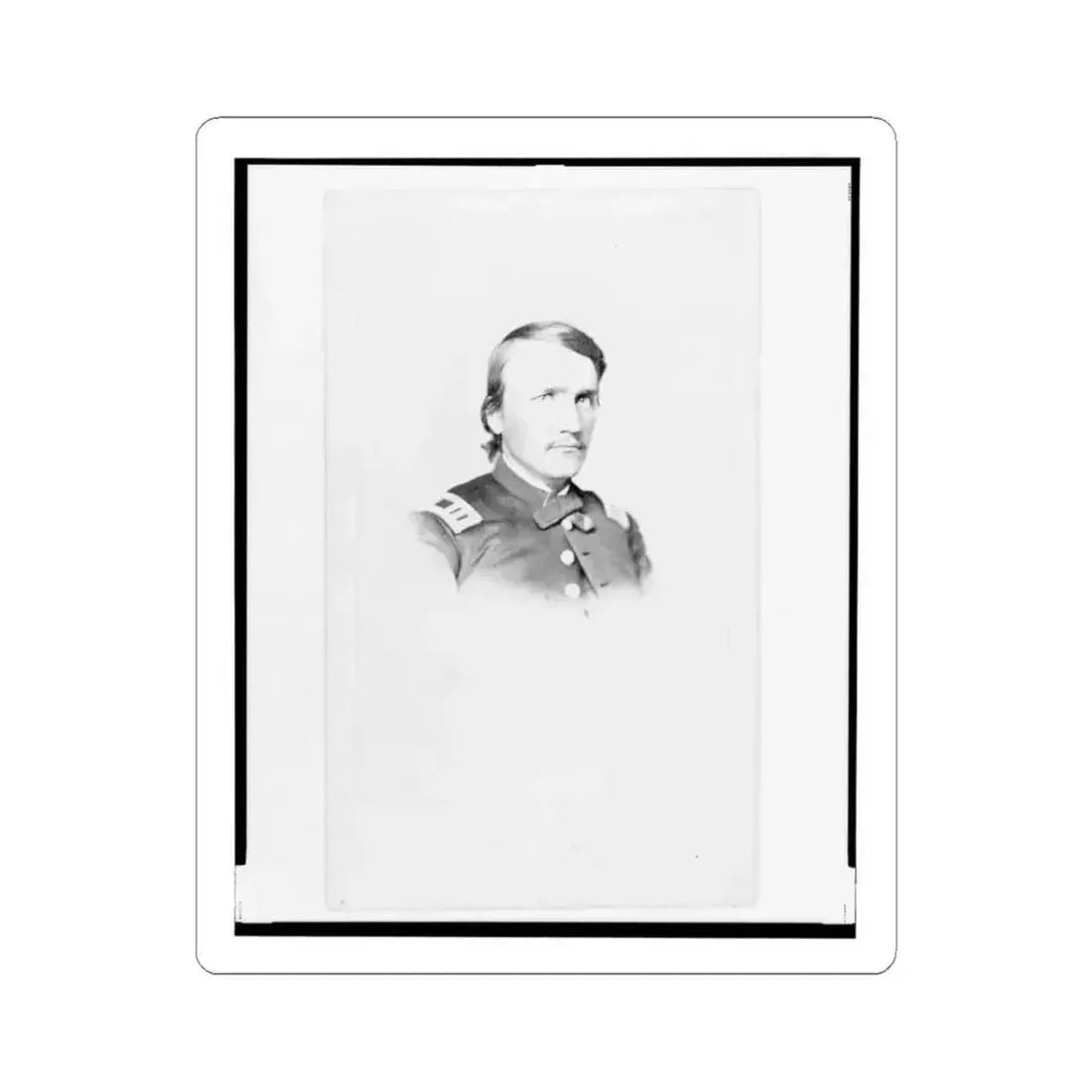 Captain Ebenezer T. Wells, Union Officer, Bust Portrait, Facing Front (U.S. Civil War) STICKER Vinyl Kiss-Cut Decal 3 Inch White - The Sticker Space