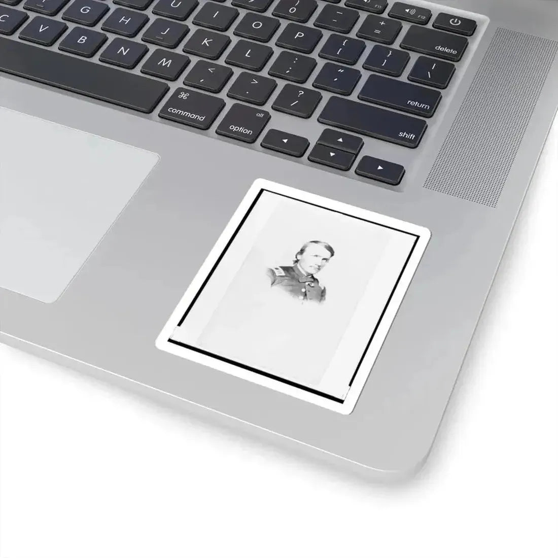 Captain Ebenezer T. Wells, Union Officer, Bust Portrait, Facing Front (U.S. Civil War) STICKER Vinyl Kiss-Cut Decal - The Sticker Space