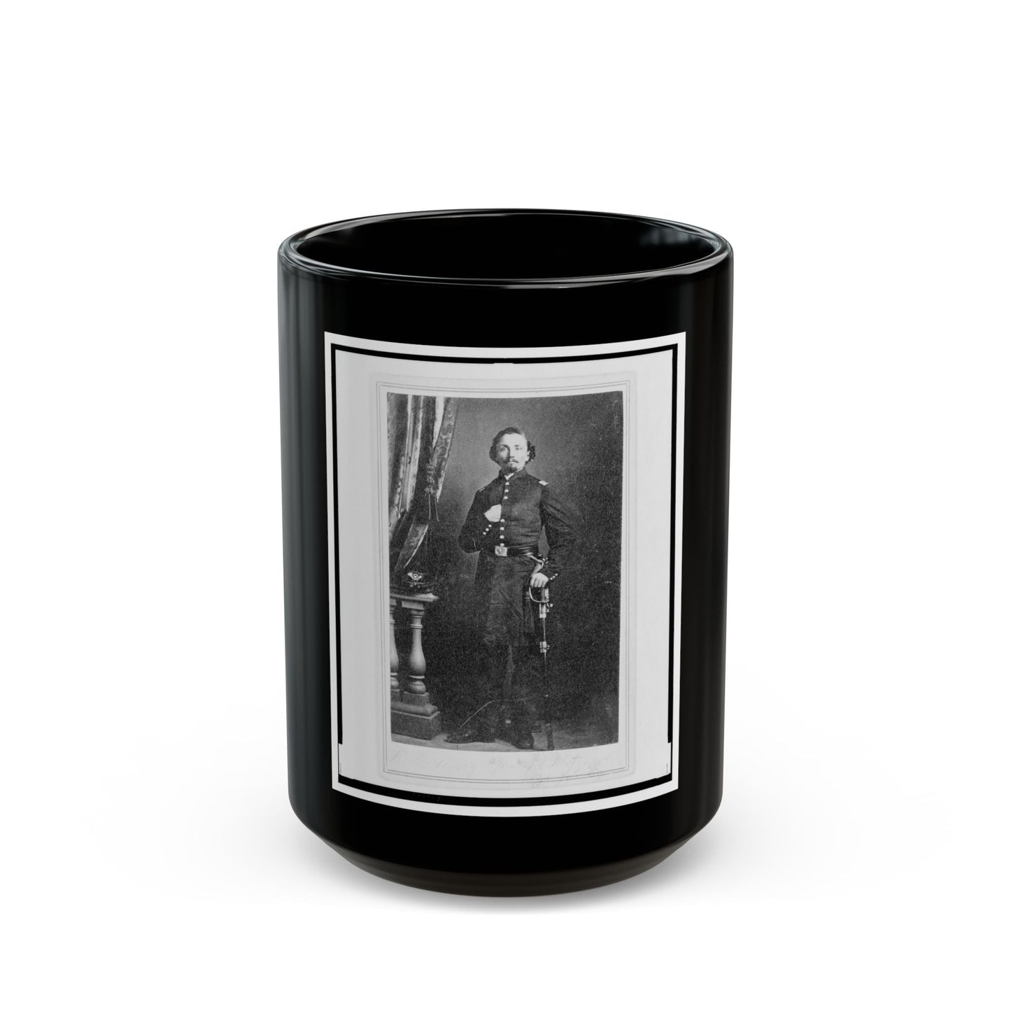 Captain Frederick Ludwig (Lodewig), Union Officer In The 32nd Indiana Regiment, Full-Length Portrait, Facing Front (U.S. Civil War) Black Coffee Mug