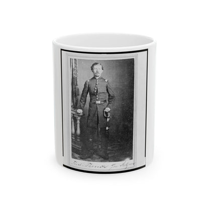 Captain Frederick  Ned  Trenk (Trenck), Union Officer In The 32nd Indiana Regiment, Full-Length Portrait, Standing, Facing Front (U.S. Civil War) White Coffee Mug