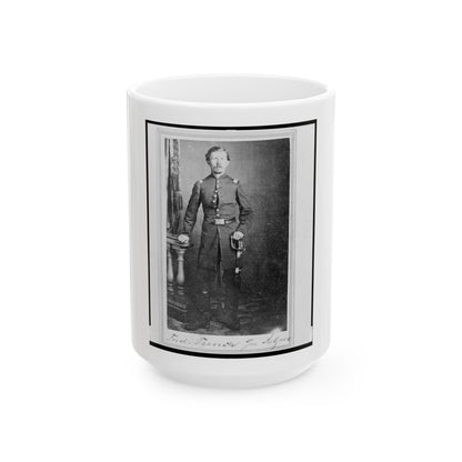 Captain Frederick  Ned  Trenk (Trenck), Union Officer In The 32nd Indiana Regiment, Full-Length Portrait, Standing, Facing Front (U.S. Civil War) White Coffee Mug