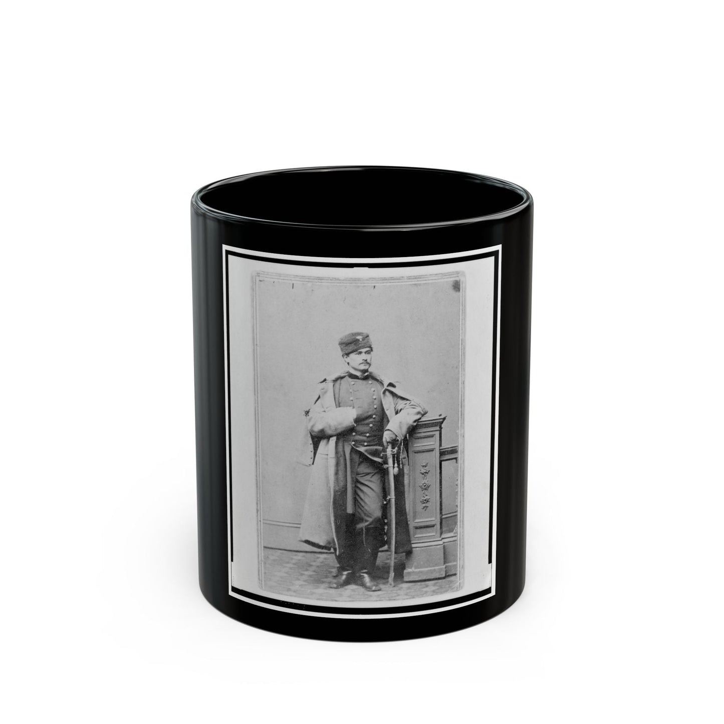 Captain Hubert Anton Casimir Dilger, Union Officer, Full-Length Portrait, Standing, Facing Front (U.S. Civil War) Black Coffee Mug