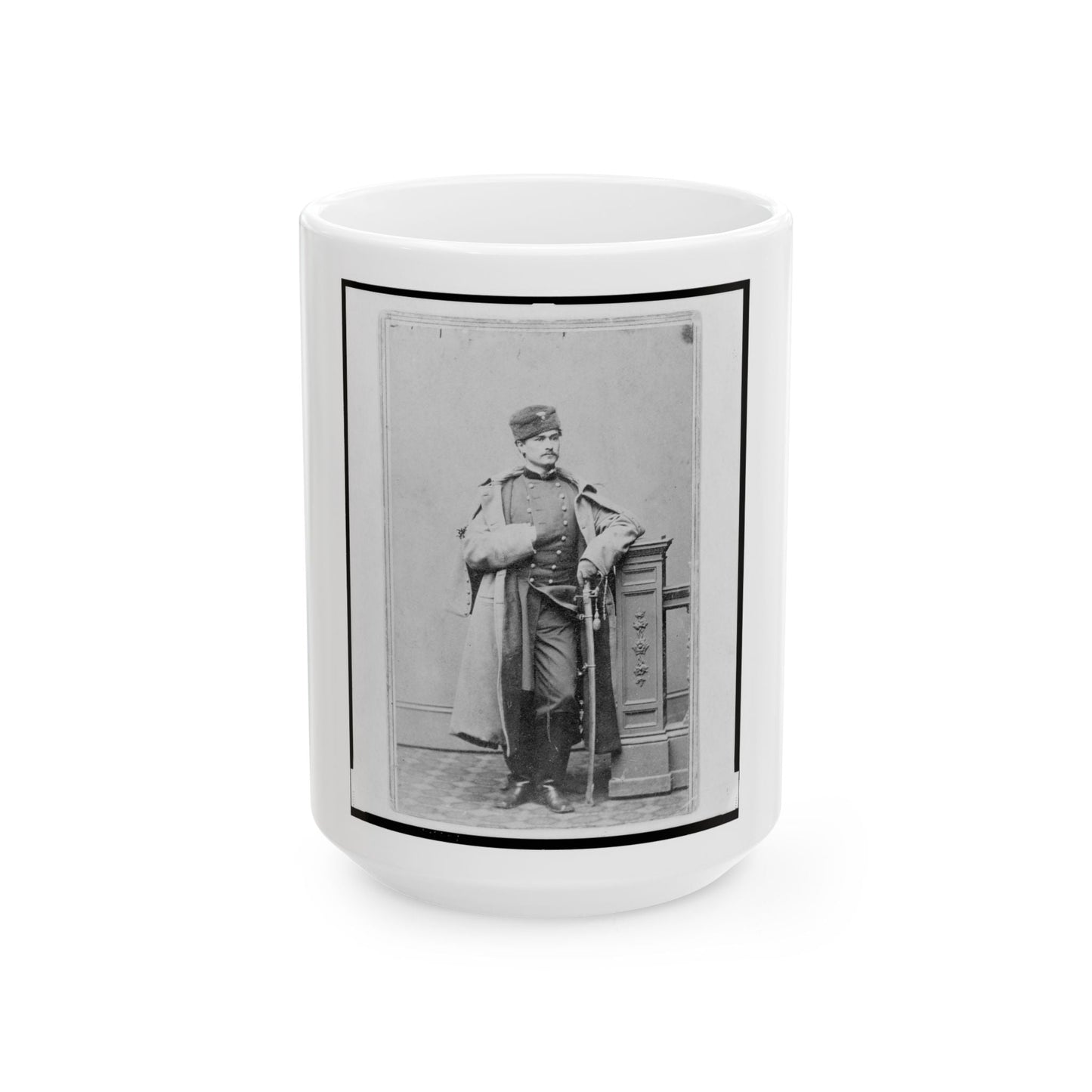 Captain Hubert Anton Casimir Dilger, Union Officer, Full-Length Portrait, Standing, Facing Front (U.S. Civil War) White Coffee Mug