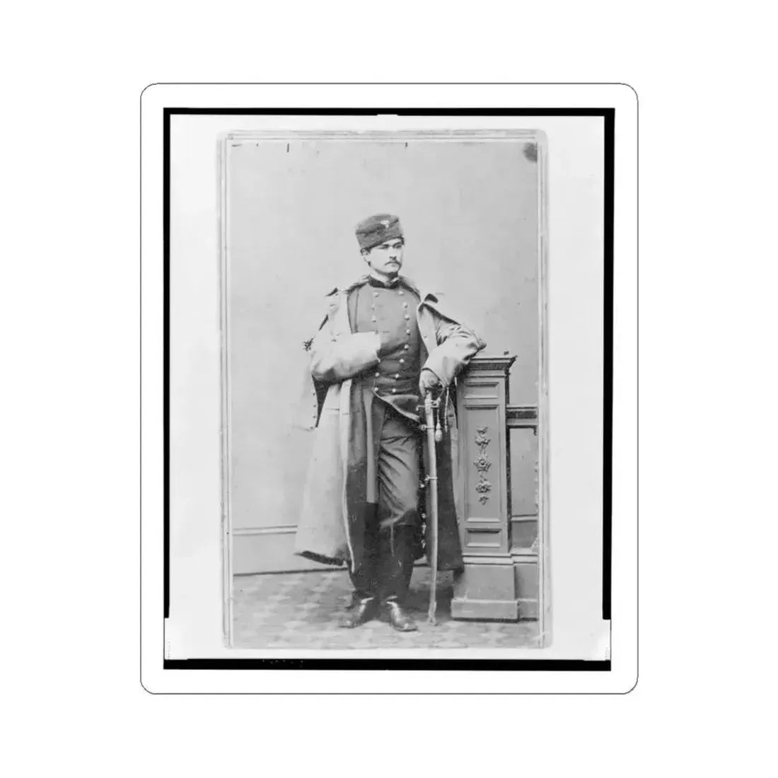 Captain Hubert Anton Casimir Dilger, Union Officer, Full-Length Portrait, Standing, Facing Front (U.S. Civil War) STICKER Vinyl Kiss-Cut Decal 3 Inch White - The Sticker Space