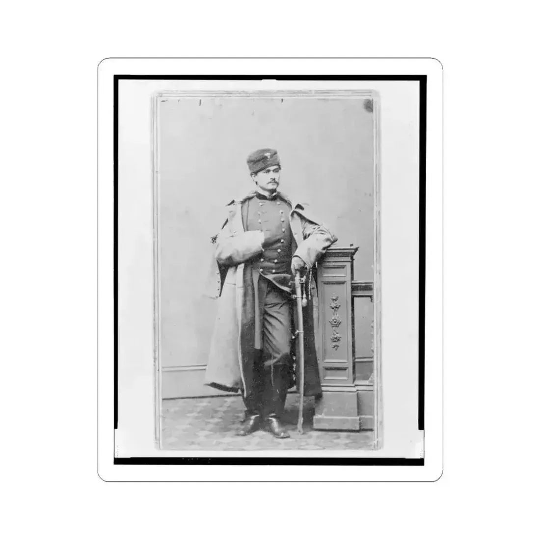 Captain Hubert Anton Casimir Dilger, Union Officer, Full-Length Portrait, Standing, Facing Front (U.S. Civil War) STICKER Vinyl Kiss-Cut Decal 6 Inch White - The Sticker Space