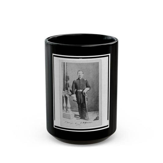 Captain Isidore Esslinger, Union Officer In The 32nd Indiana  Regiment, Full-Length Portrait, Standing, Facing Front (U.S. Civil War) Black Coffee Mug