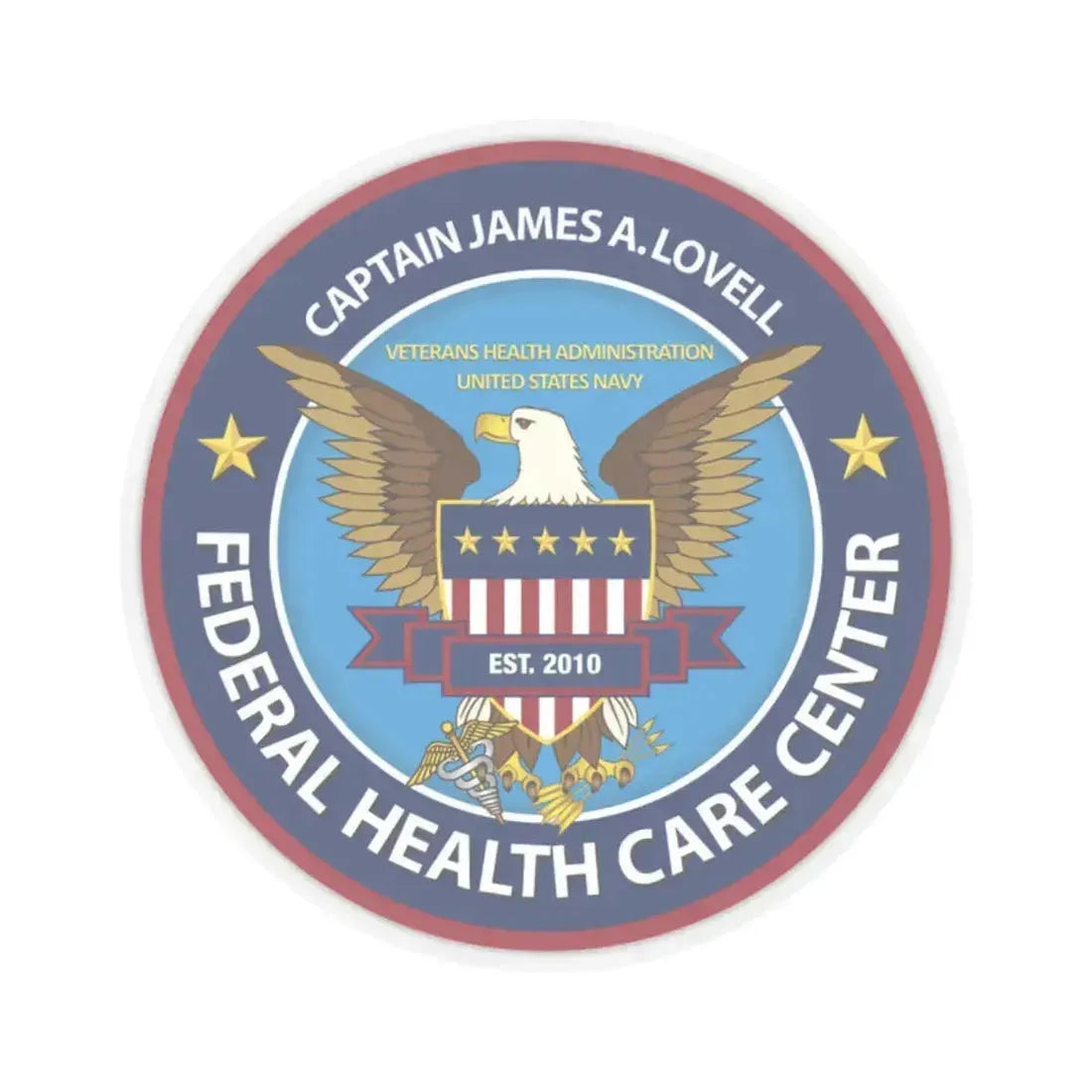 Captain James A Lovell Federal Health Care Center - STICKER Vinyl Kiss-Cut Decal 2 Inch Transparent - The Sticker Space