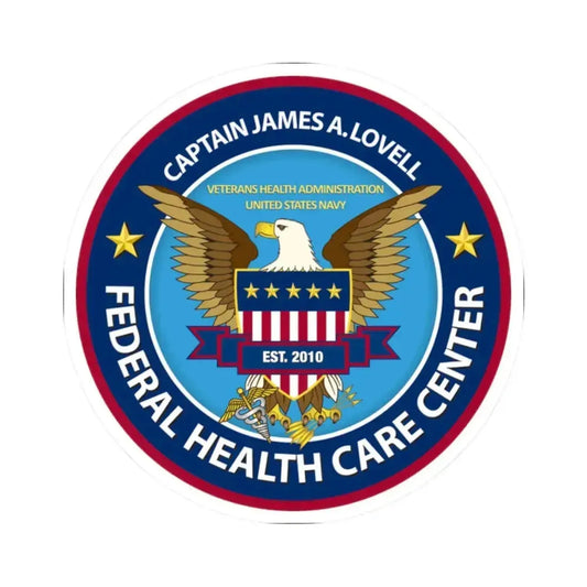 Captain James A Lovell Federal Health Care Center - STICKER Vinyl Kiss-Cut Decal 2 Inch White - The Sticker Space
