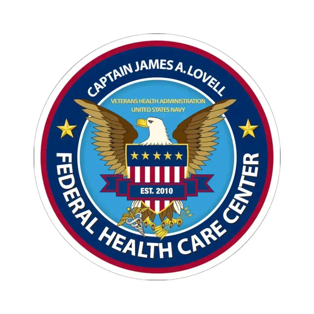Captain James A Lovell Federal Health Care Center - STICKER Vinyl Kiss-Cut Decal 6 Inch White - The Sticker Space