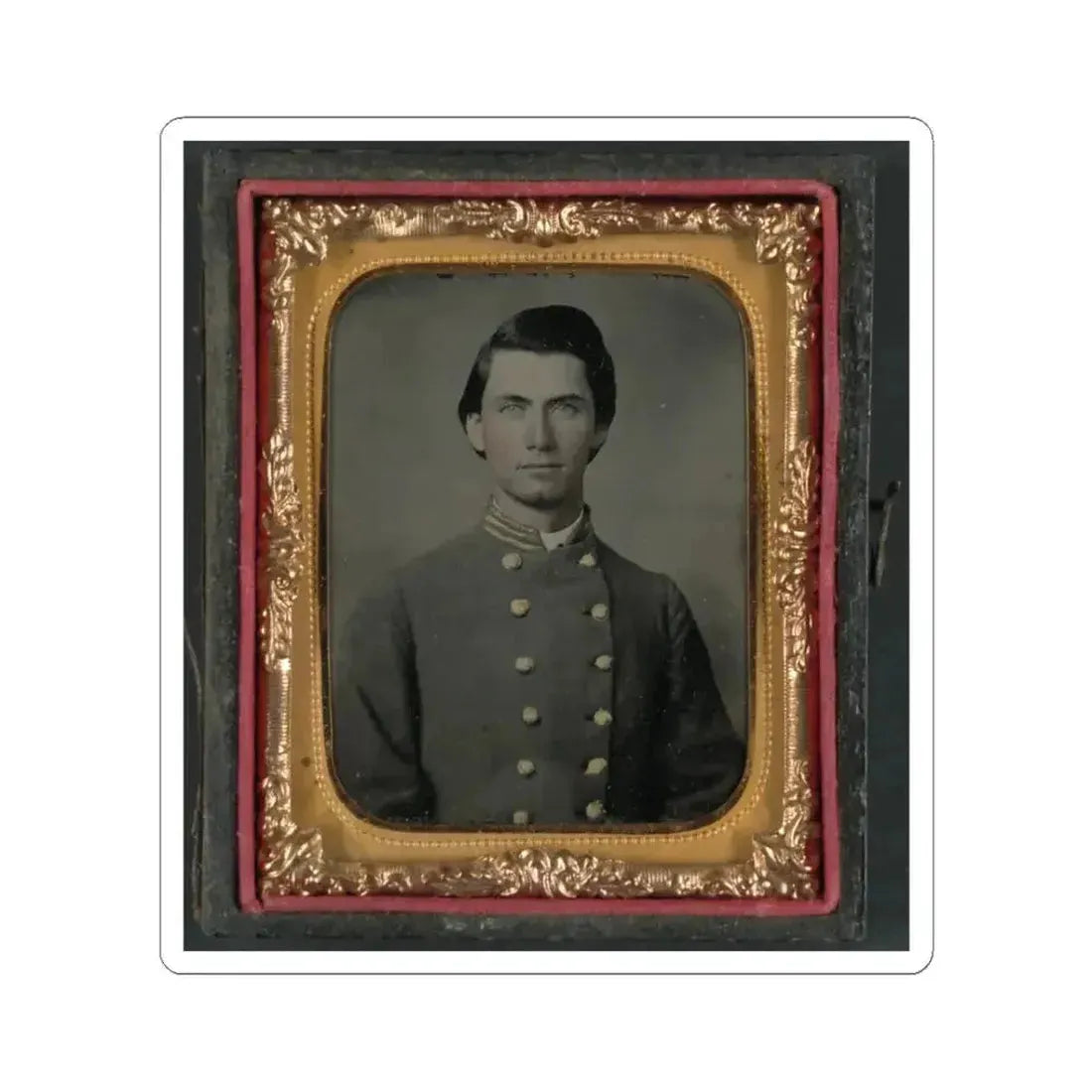 Captain Jesse Sharpe Barnes, F Company, 4Th North Carolina Infantry in Frock Coat (U.S. Civil War) STICKER Vinyl Kiss-Cut Decal 3 Inch White - The Sticker Space