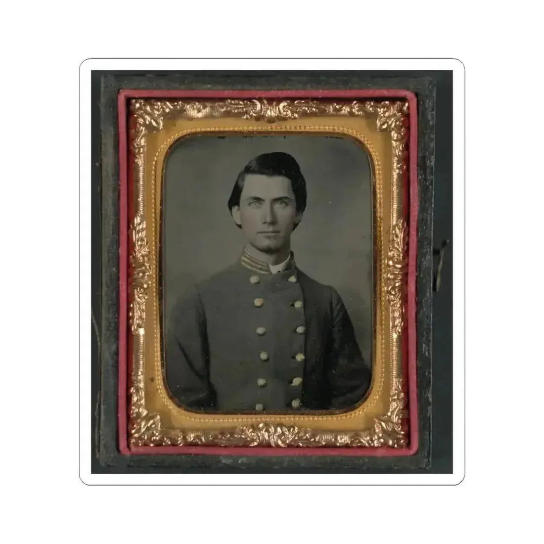 Captain Jesse Sharpe Barnes, F Company, 4Th North Carolina Infantry in Frock Coat (U.S. Civil War) STICKER Vinyl Kiss-Cut Decal 4 Inch White - The Sticker Space